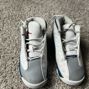 Blue and white Jordan’s